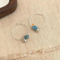 Minimalist Natural Apatite Stone Hoop Earrings Handmade New Chinese Geometric Round Designer Jewelry