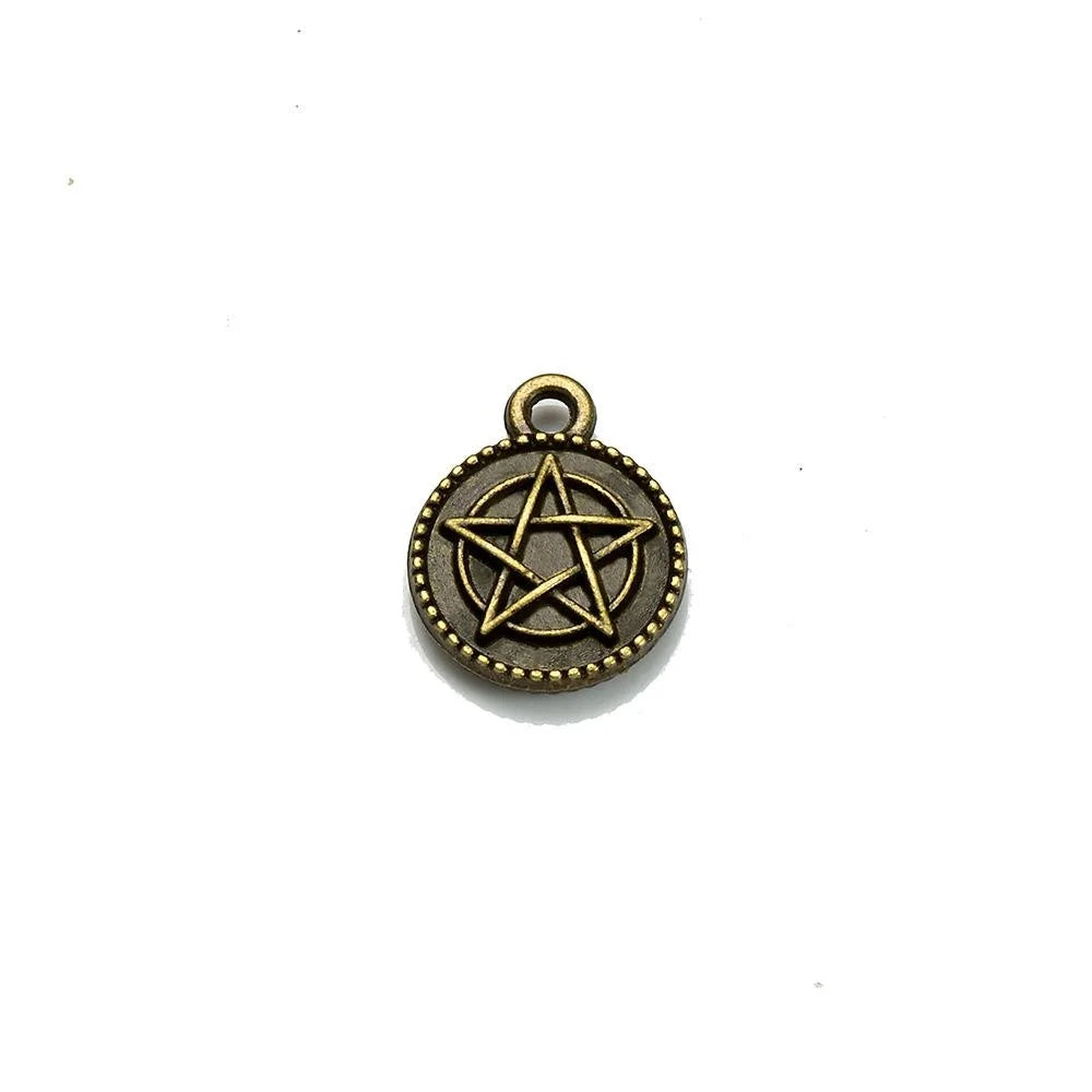 12MM Antique Silver Zinc Alloy Double Sided Charm Pendant for DIY Necklace Bracelet Jewelry Making