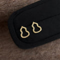 Light Luxury Micro Pave Zircon Copper Gourd Stud Earrings For Women Minimalist Geometric Jewelry