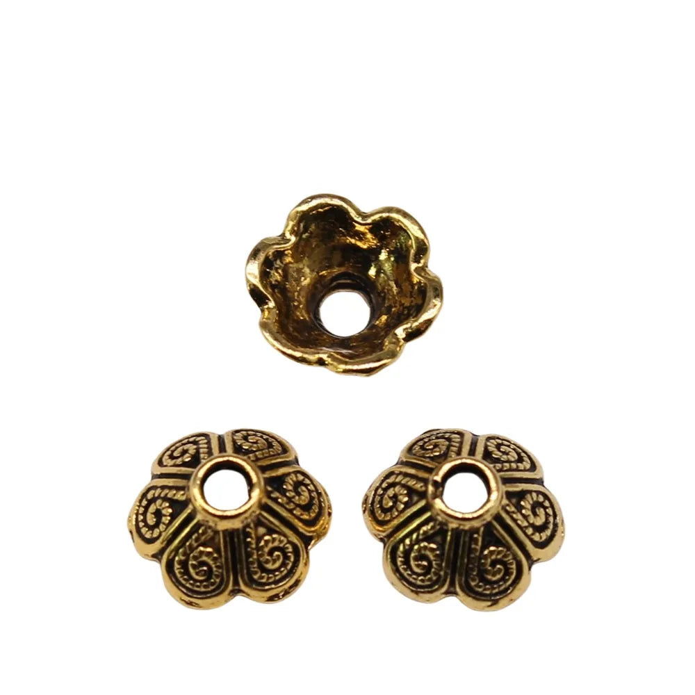 9x9x4mm 0.4g Multicolor Zinc Alloy Flower Bead Cap Jewelry Findings for DIY Necklace Bracelet Making