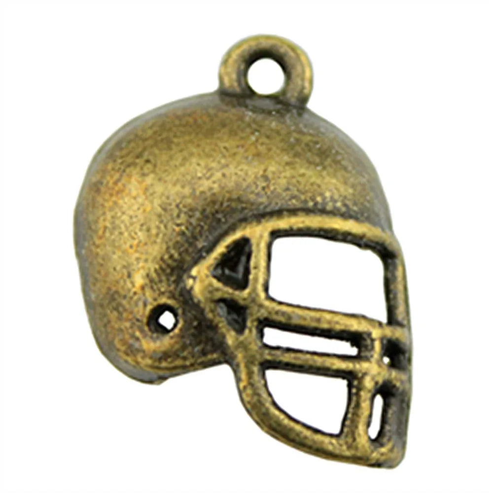 20x15mm 1.3g Multicolor Zinc Alloy Football Helmet Charm Pendant for DIY Sports Jewelry Making
