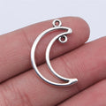 26x17mm 1g Antique Silver Zinc Alloy Moon Connector Charm for DIY Bracelet Necklace Jewelry Making