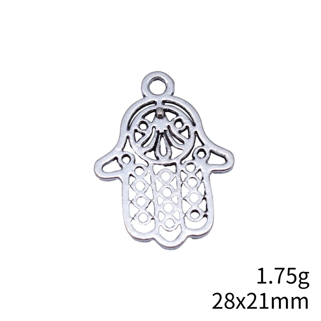 28x21mm 1.75g Antique Silver Zinc Alloy Hand Palm Charm Pendant for Necklace Bracelet DIY Jewelry Making