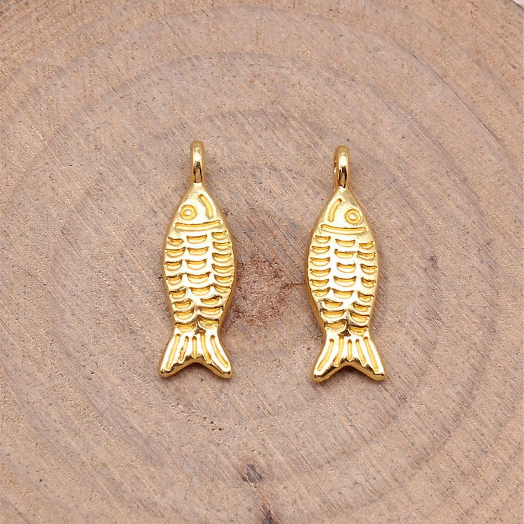 20x6mm 1g Multicolor Zinc Alloy Fish Charm Pendant for Ocean Theme Bracelet Necklace DIY