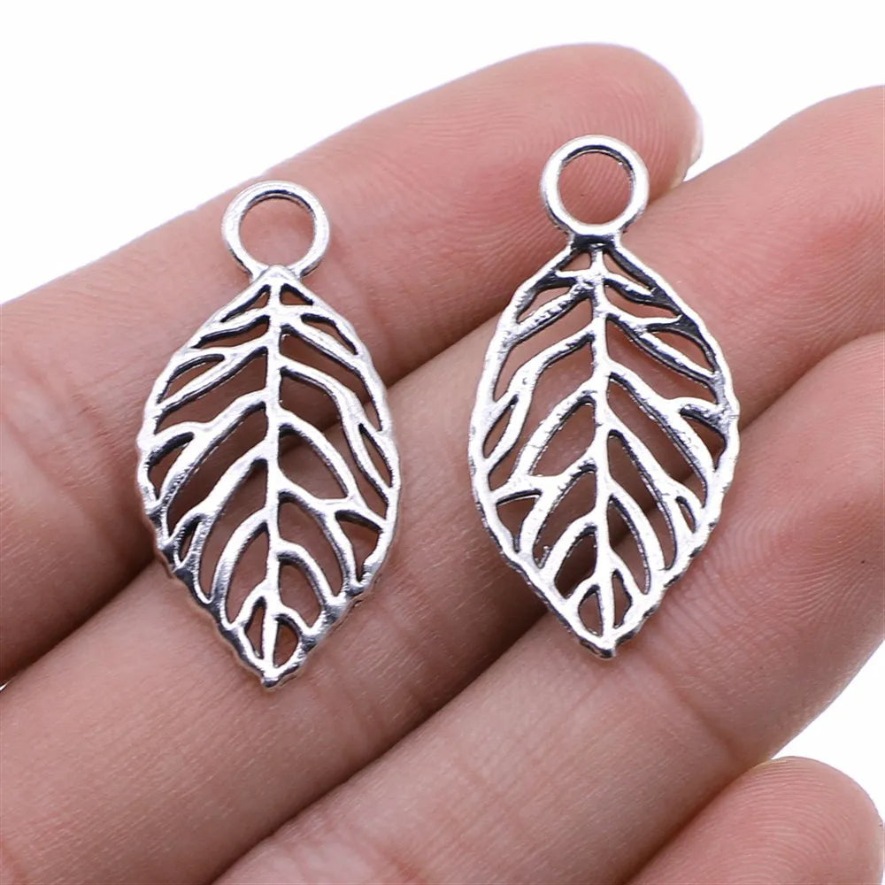 16x32mm 1.4g Multicolor Zinc Alloy Leaf Charm Pendant for DIY Necklace Bracelet Jewelry Making
