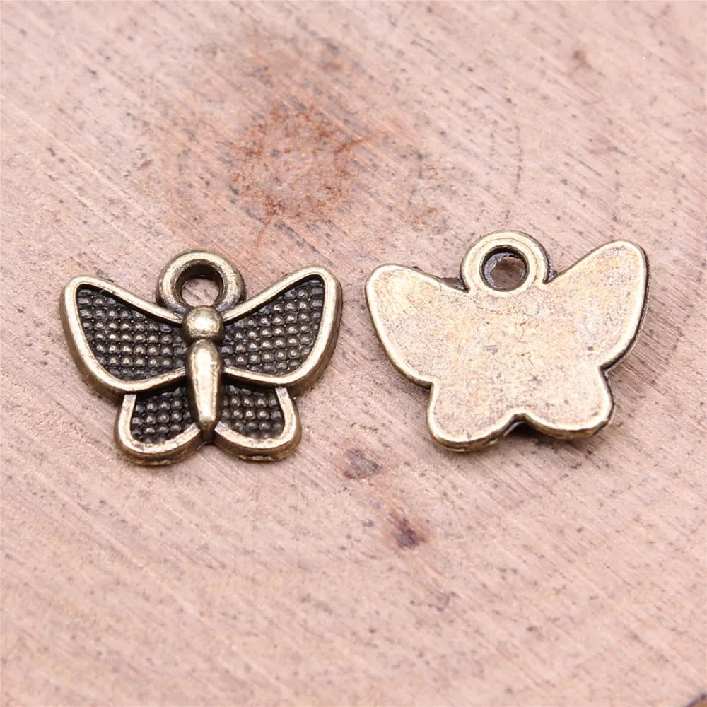 13x10mm 0.8g Multicolor Zinc Alloy Butterfly Charm Pendant for DIY Necklace Bracelet Jewelry Making