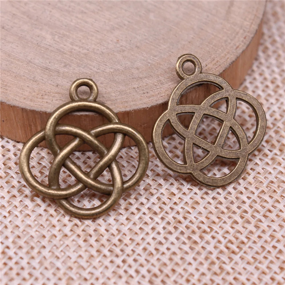 22x20mm 1.5g Multicolor Zinc Alloy Chinese Knot Charm Pendant for DIY Necklace Bracelet Making