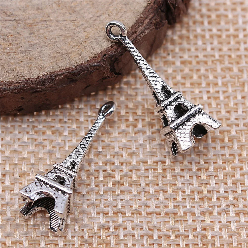 21x8mm 1.2g Multicolor Iron Eiffel Tower charm pendant for DIY necklace bracelet jewelry making