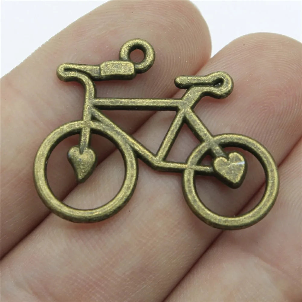 31x23mm 2.3g Multicolor Zinc Alloy Bicycle Charm Pendant for DIY Jewelry Making