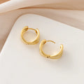 Elegant Brushed Gold Alloy Spiral Hoop Stud & Clip On No Piercing Matte Huggie Ear Cuff Earrings