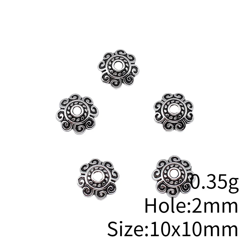 10x10mm 0.35g Multicolor Zinc Alloy Flower Bead Cap Jewelry Findings for DIY Necklace Bracelet Making