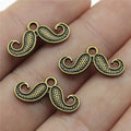 20x10mm 0.5g Zinc Alloy Small Mustache Letter Charm Pendant for DIY Bracelet Necklace Jewelry Making