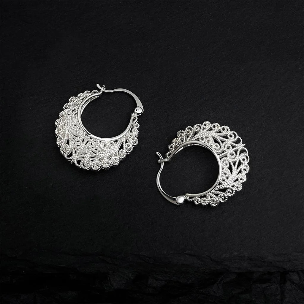 Ethnic Style Copper Oval Geometric Hollow Out Drop Earrings For Women Jewelry
