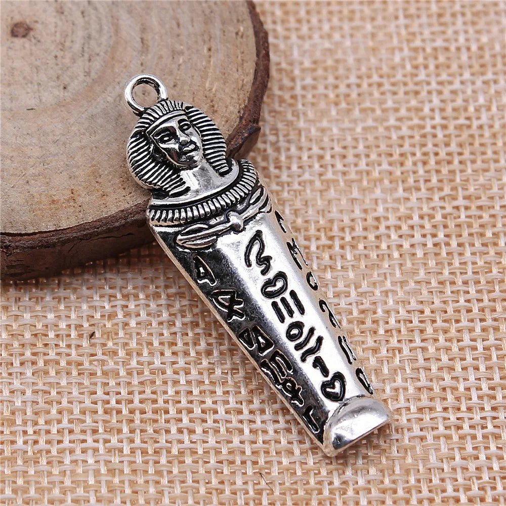 49x15mm 4.7g Multicolor Zinc Alloy Egyptian Pharaoh Pharaoh Head Charm Pendant for DIY Jewelry Making