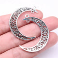 41x35mm 2.6g Multicolor Zinc Alloy Crescent Moon Connector Charm for DIY Necklace Bracelet Making