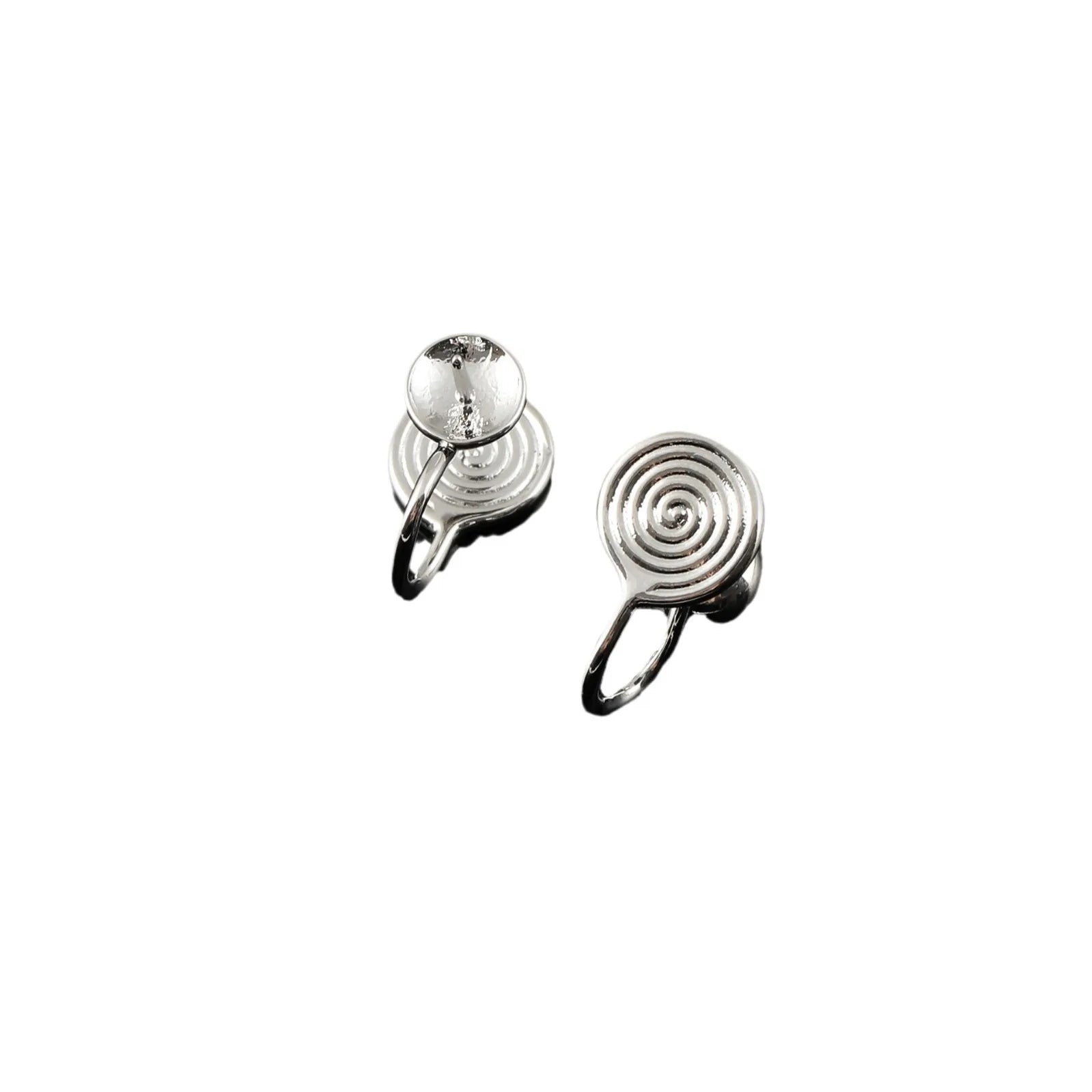 Elegant Spiral Coil Alloy Stud & Clip On No Piercing Earrings For Women Minimalist Handmade Earrings