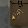 Eco-Friendly Copper Grape Cluster Gold Bead Drop Earrings Minimalist Tassel Style