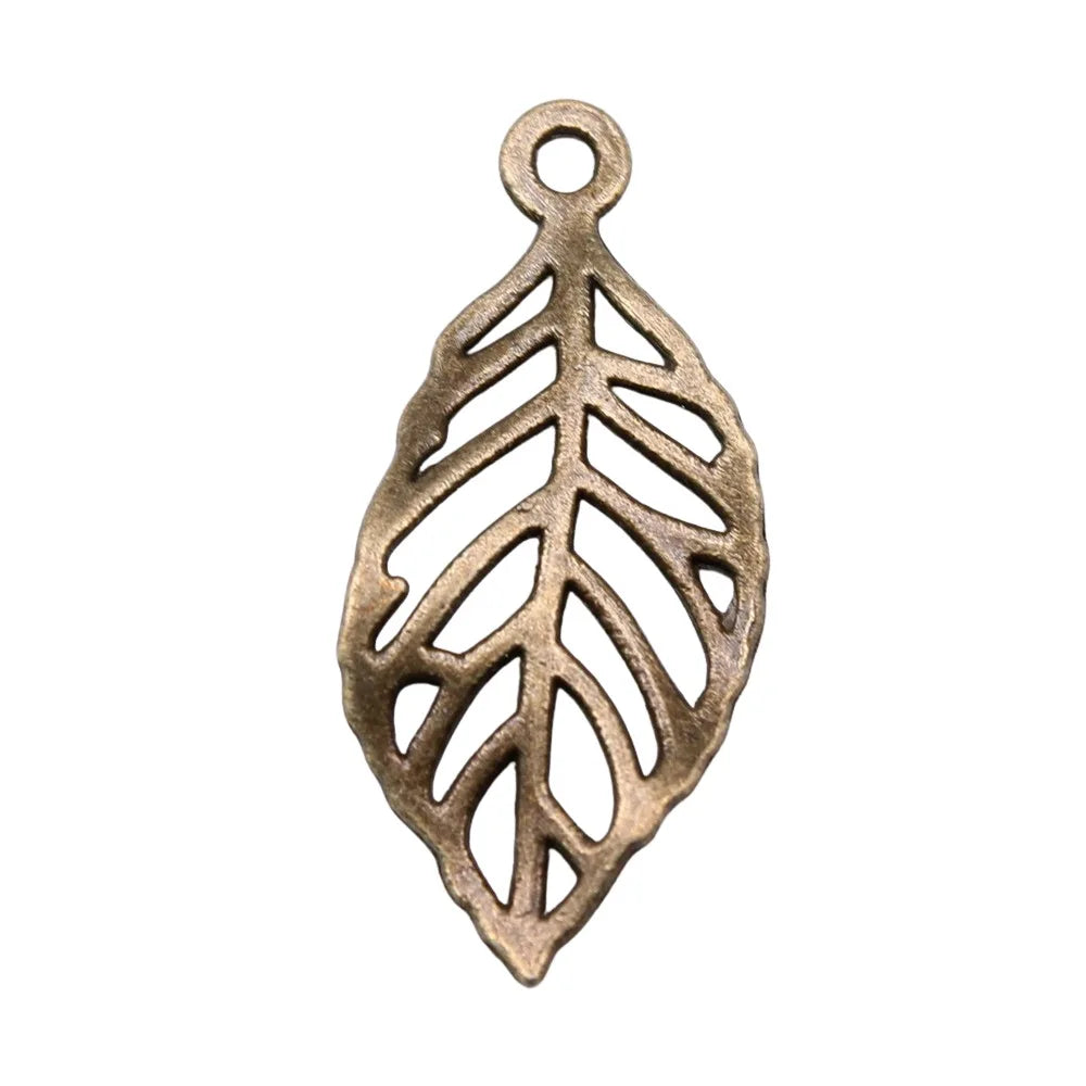 13x29mm 1.1g Multicolor Zinc Alloy Hollow Leaf Charm Pendant for DIY Necklace Bracelet Jewelry Making