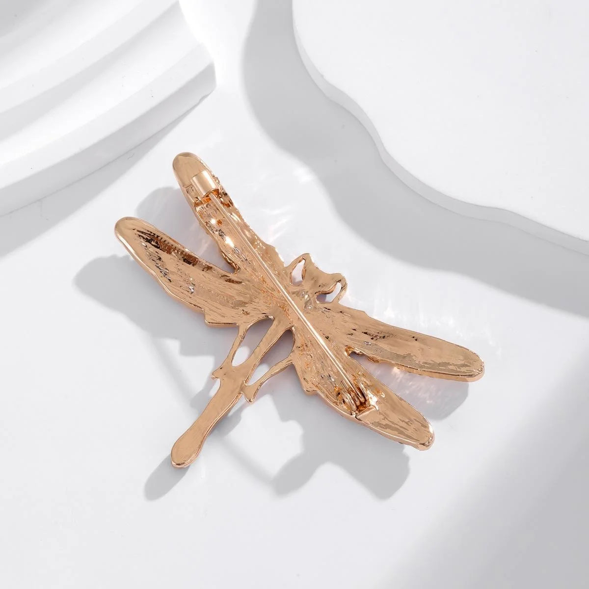 Elegant Blue Enamel Dragonfly Brooch With Rhinestone Alloy Wings, Luxury Lapel Pin Corsage Gift