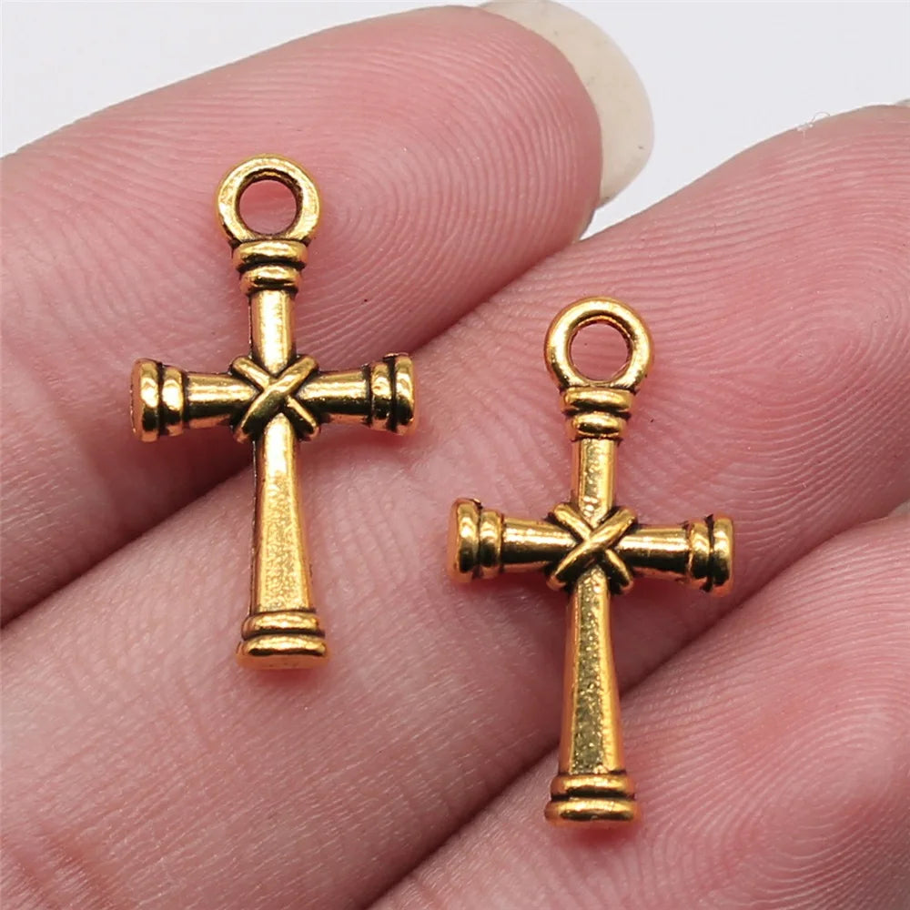 20x11mm 0.8g Multicolor Zinc Alloy Cross Charm Pendant for DIY Necklace Bracelet Jewelry Making