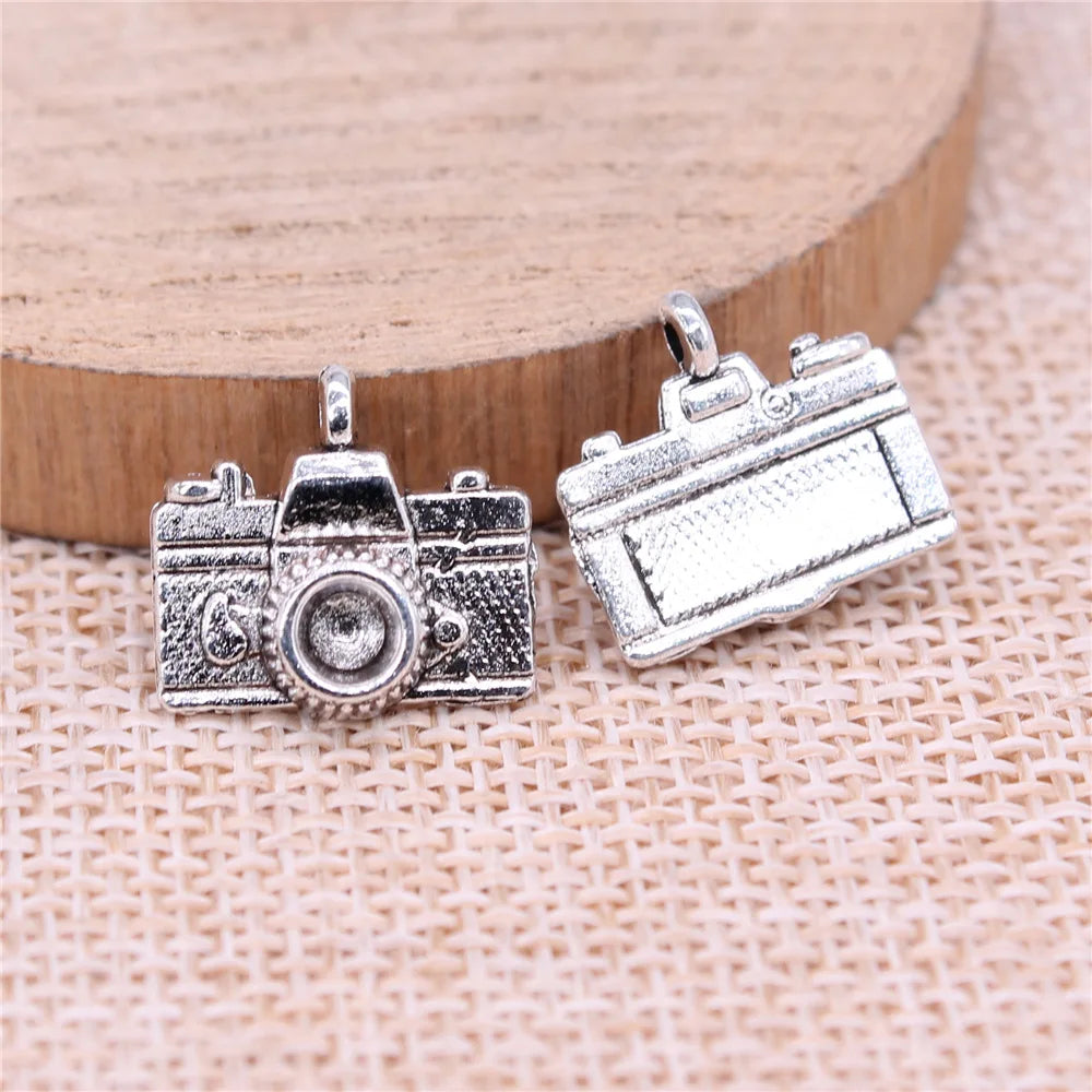 15x14mm 1.6g Multicolor Zinc Alloy Camera Charm Pendant for DIY Travel Theme Jewelry Making