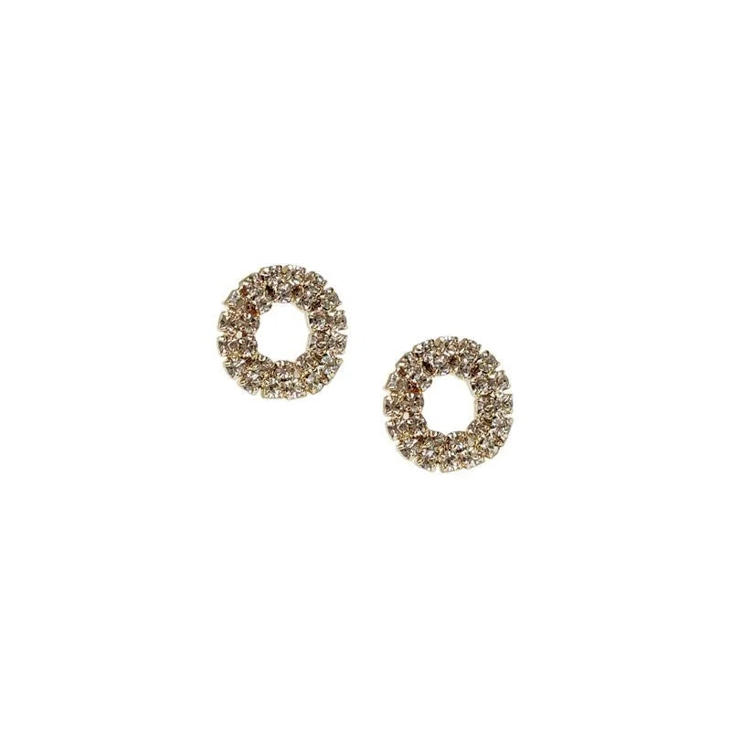 Fashion Copper Rhinestone Hollow Round Geometric Drop Earrings For Women