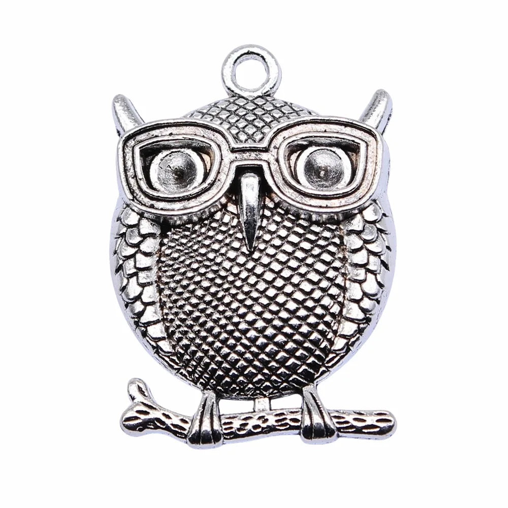 33x23mm 4.9g Multicolor Zinc Alloy Owl Cat Charm Pendant for DIY Bracelet Necklace Jewelry Making