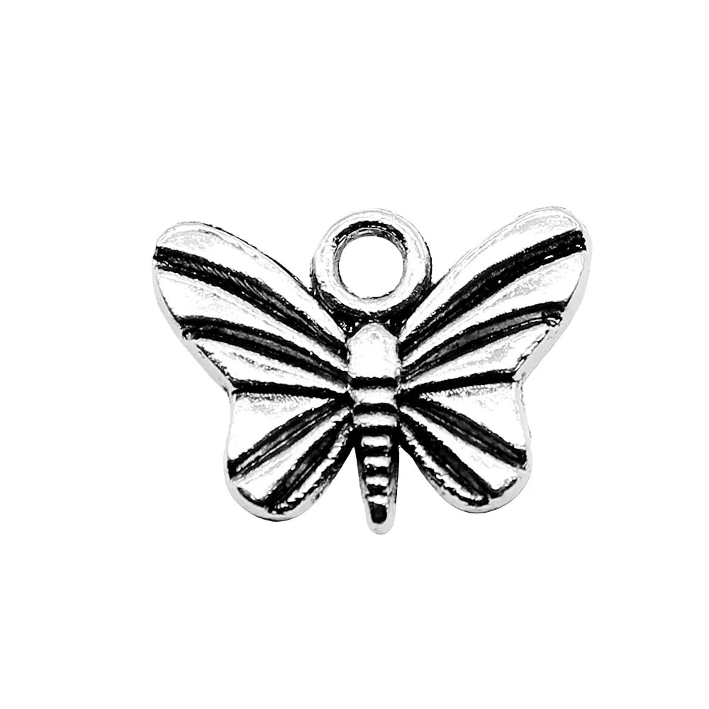 11x7mm 0.8g Multicolor Zinc Alloy Butterfly Charm Pendant for DIY Necklace Bracelet Jewelry Making