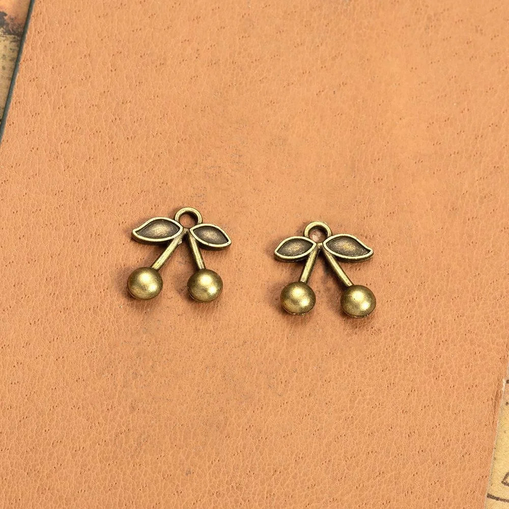 16x14MM Zinc Alloy Cherry Charm Pendant for DIY Necklace Bracelet Jewelry Making