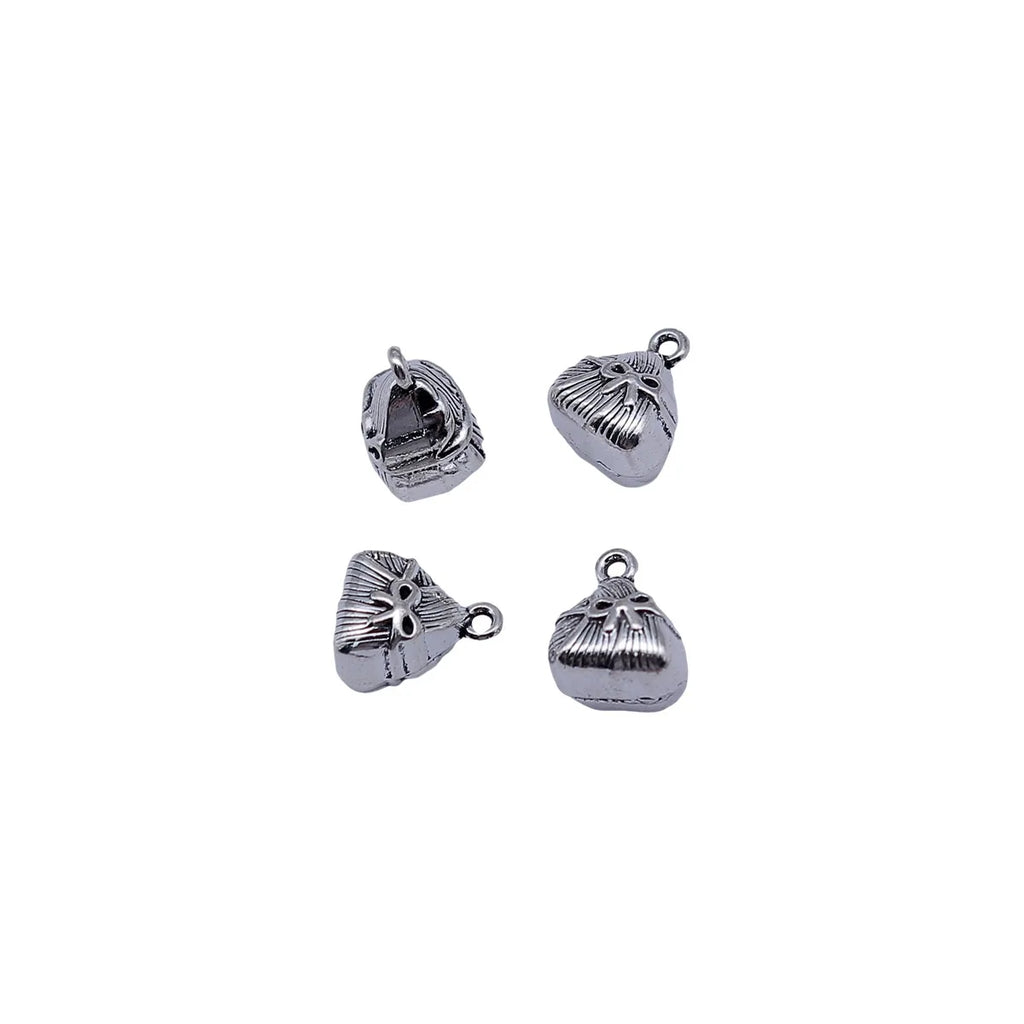 10x8.6x7.3mm 1.8g Antique Silver Zinc Alloy Rice Dumpling Charm Pendant for DIY Festival Jewelry Making