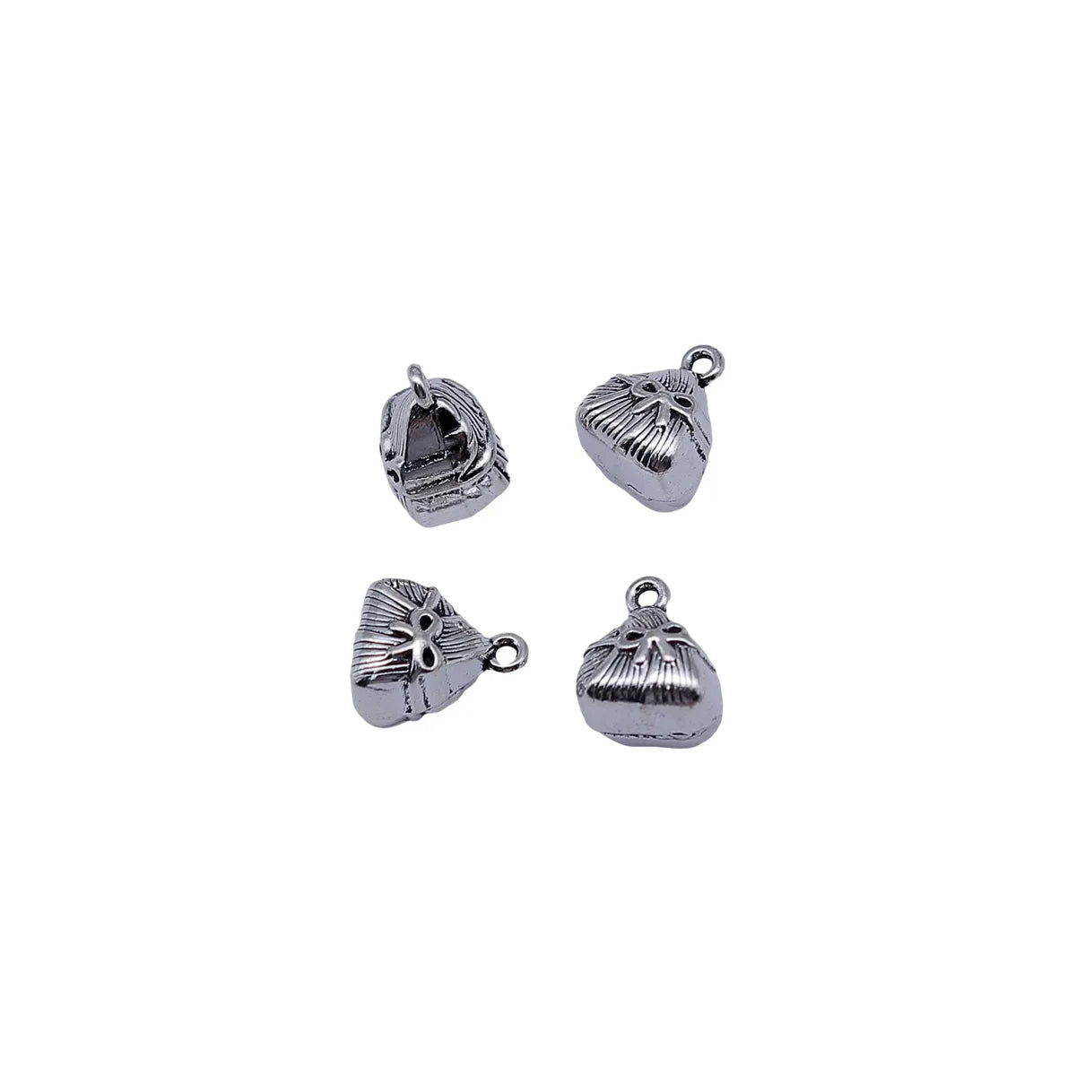 10x8.6x7.3mm 1.8g Antique Silver Zinc Alloy Rice Dumpling Charm Pendant for DIY Festival Jewelry Making