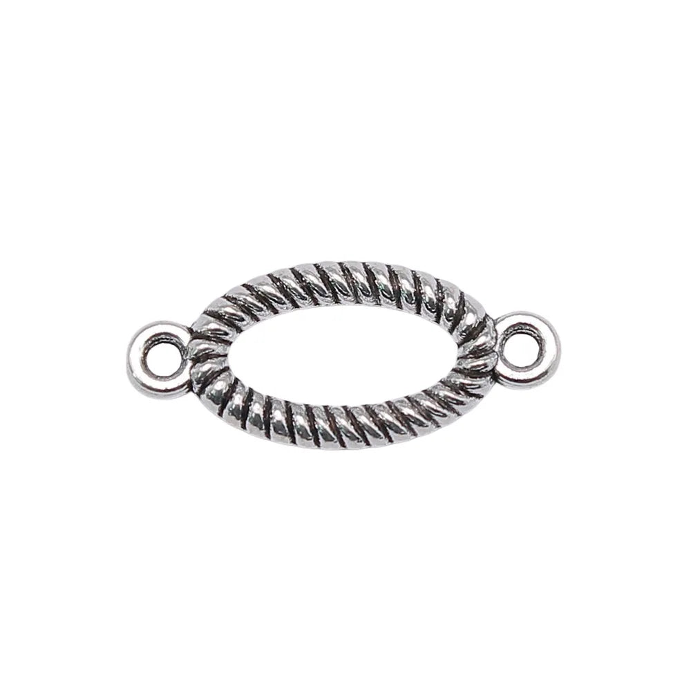 20x9mm 0.7g Multicolor Zinc Alloy Oval Twisted Ring Connector Charm for DIY Bracelet Making