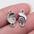 16x7mm 0.6g Antique Silver Zinc Alloy Conch Shell Connector Charm for DIY Bracelet Necklace Making
