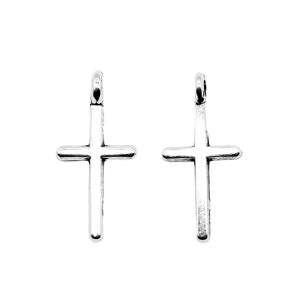 17x8mm 0.3g Vintage Zinc Alloy Mini Cross Charm Pendant for DIY Bracelet Necklace Jewelry Making