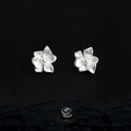 Simple Peach Blossom Copper Stud Earrings Elegant Floral Minimalist Jewelry