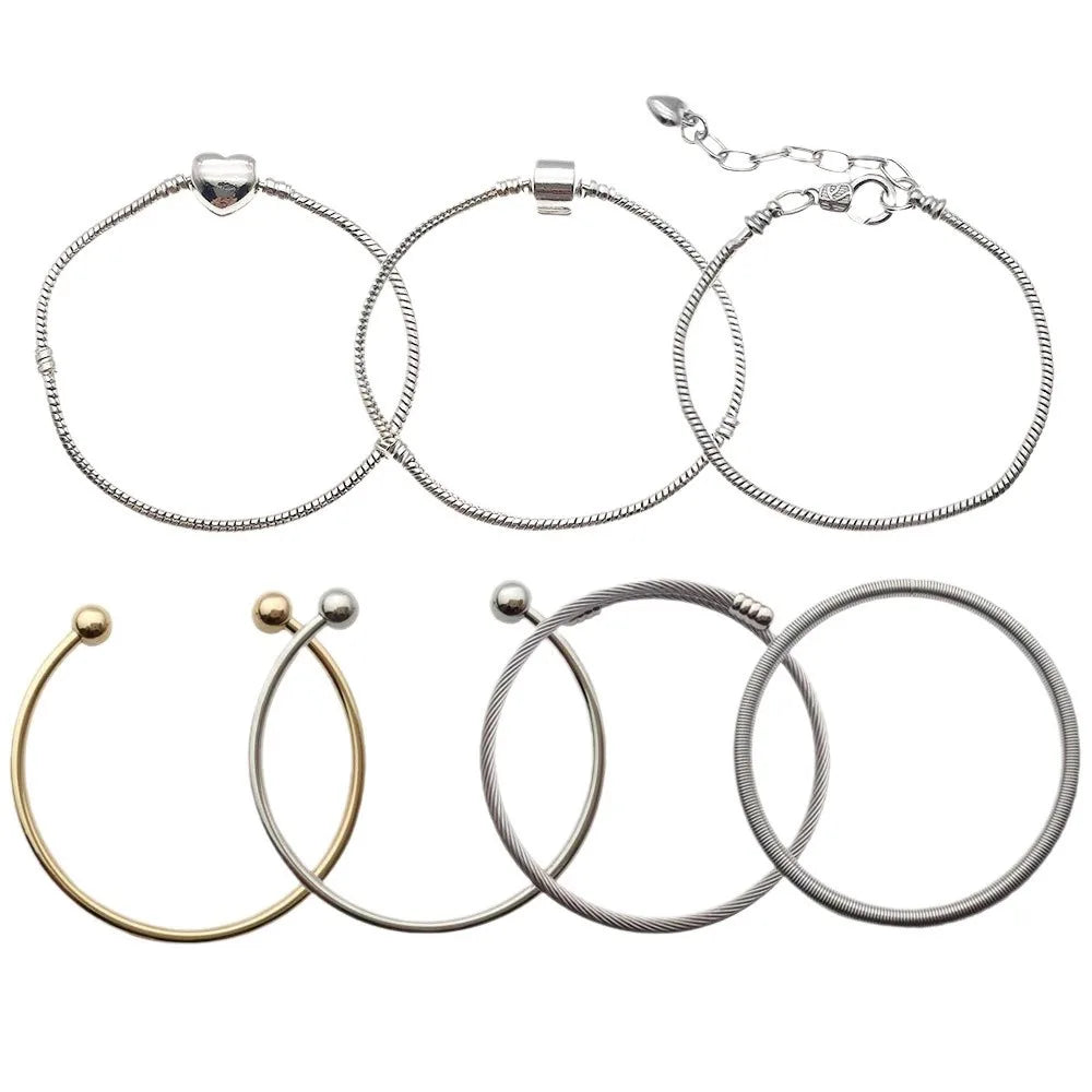 Copper Adjustable Basic Bracelet Jewelry Findings for DIY Charm Bracelet Making