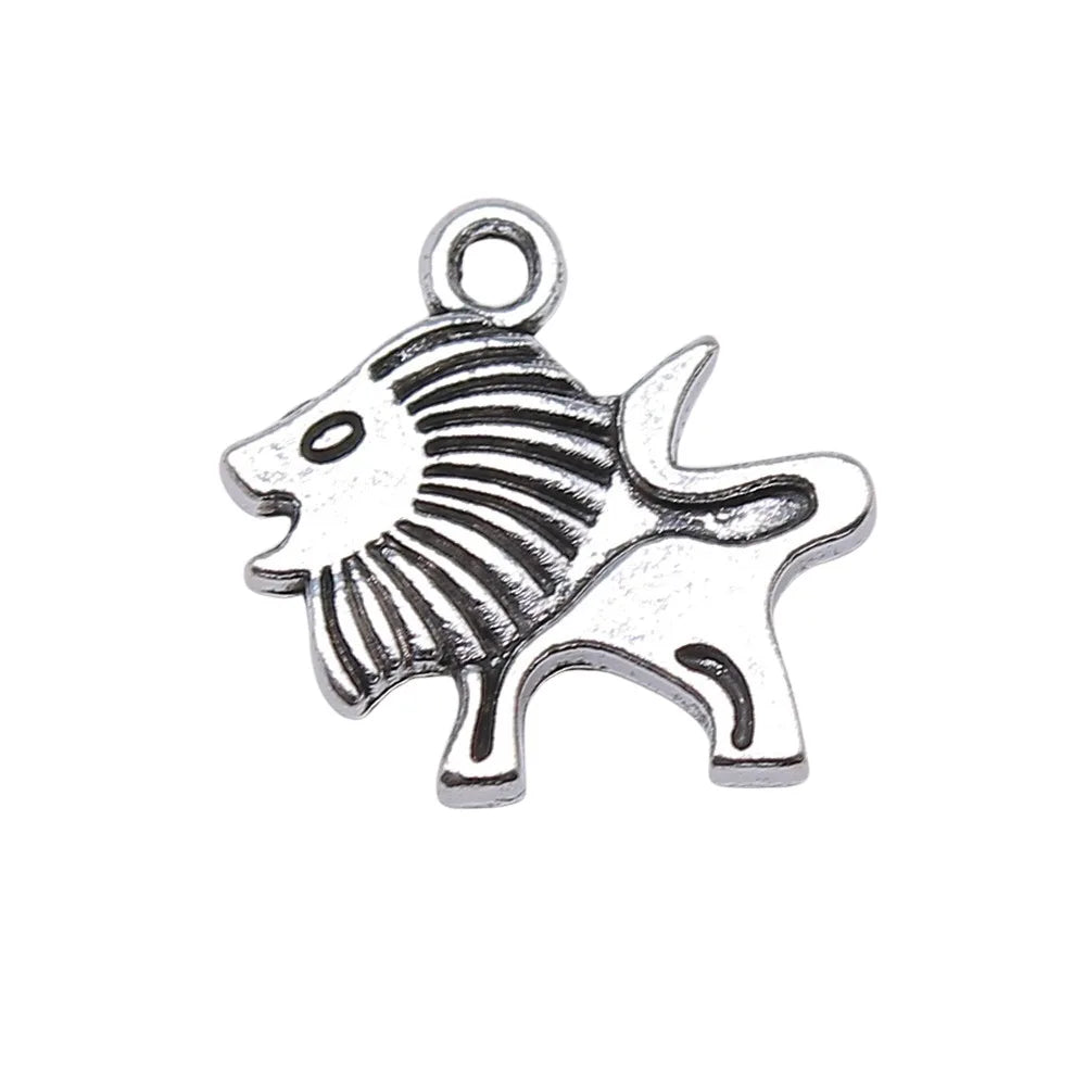 16x15mm 1.4g Multicolor Zinc Alloy Lion Charm Pendant for DIY Necklace Bracelet Jewelry Making