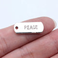 21x8mm 2g Antique Silver Zinc Alloy PEACE Word Tag Charm Pendant for DIY Necklace Bracelet