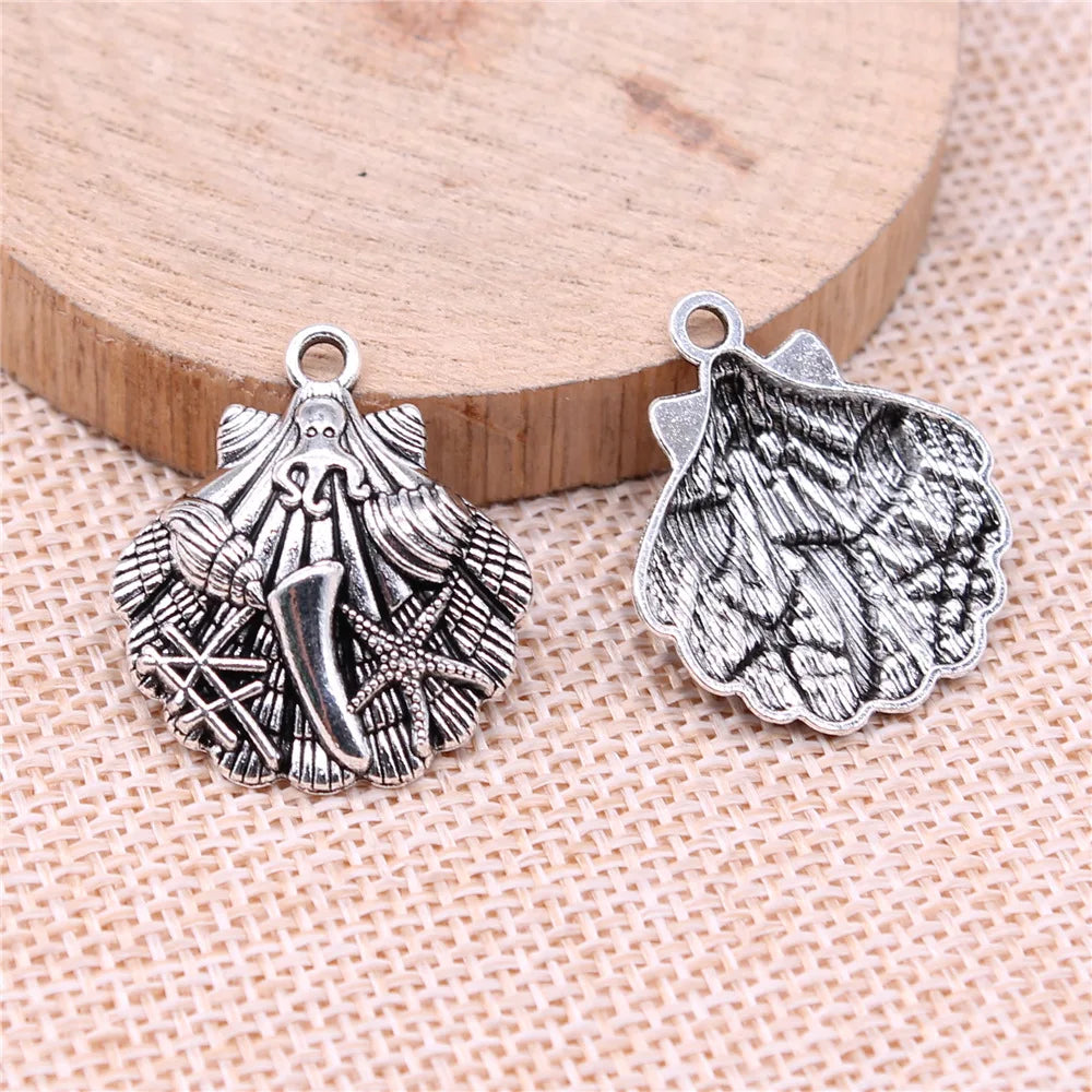 27x24mm 2.67g Antique Silver Zinc Alloy Ocean Animal Charm Pendant for DIY Necklace Bracelet Making