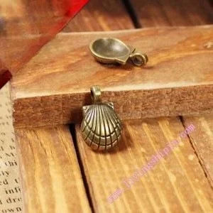 15x10MM Antique Silver Zinc Alloy Shell Charm Pendant for DIY Necklace Bracelet Jewelry Making