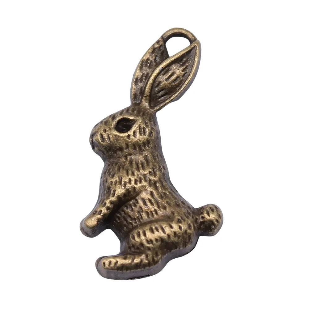 29x19mm 1.9g Zinc Alloy Rabbit Charm Pendant for DIY Necklace Bracelet and Clothing Accessory Making