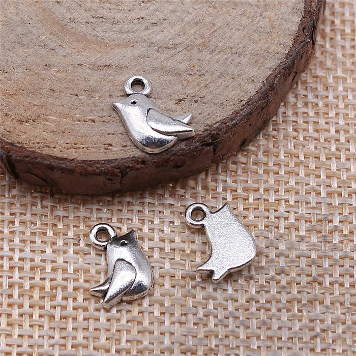 11x8mm 0.6g Multicolor Zinc Alloy Bird Charm Pendant for Bracelet Necklace DIY Jewelry Making