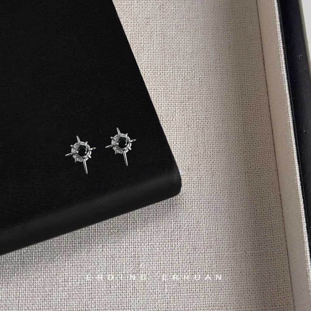 14K Gold Plated Copper Mini Pave Zircon Heart Star Cross Geometric Drop Earrings