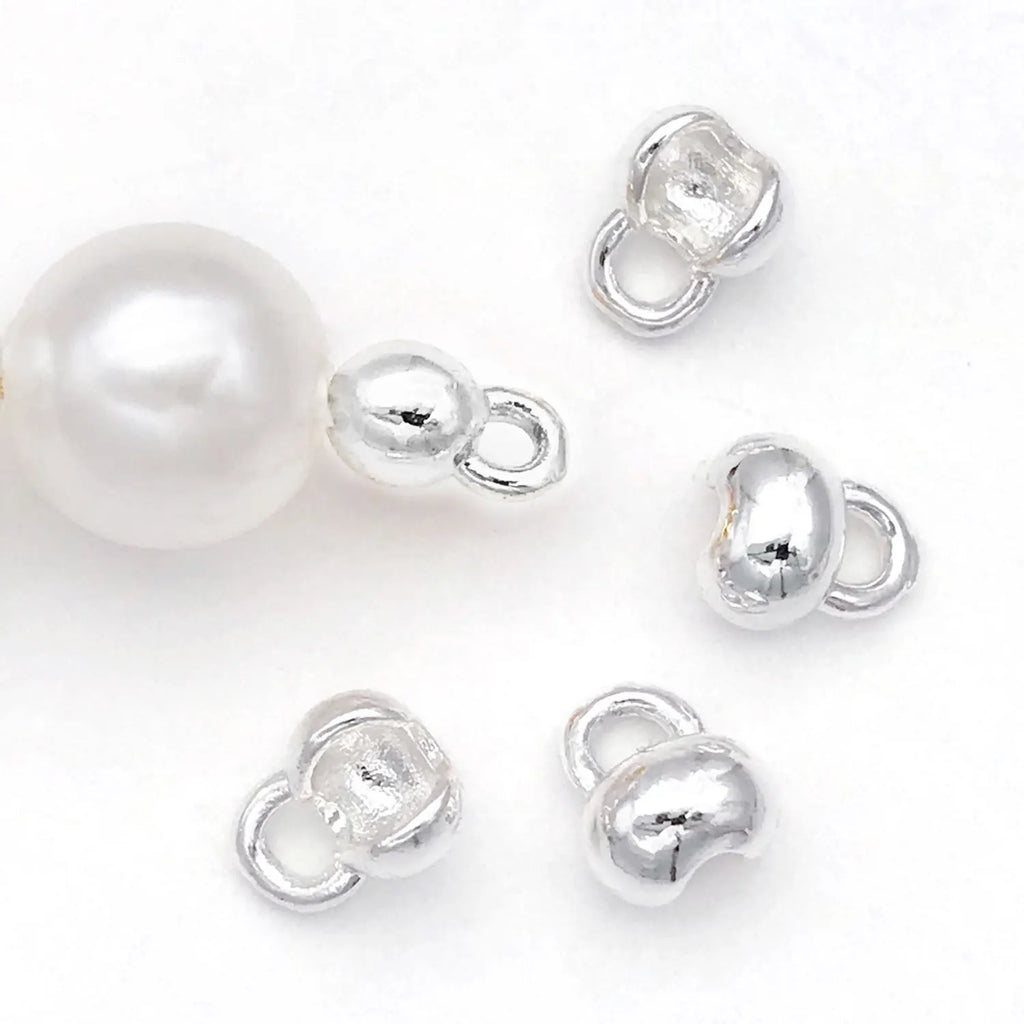 Copper Smooth Pepper Shape Crimp End Caps with Loop for DIY Bracelets Necklaces