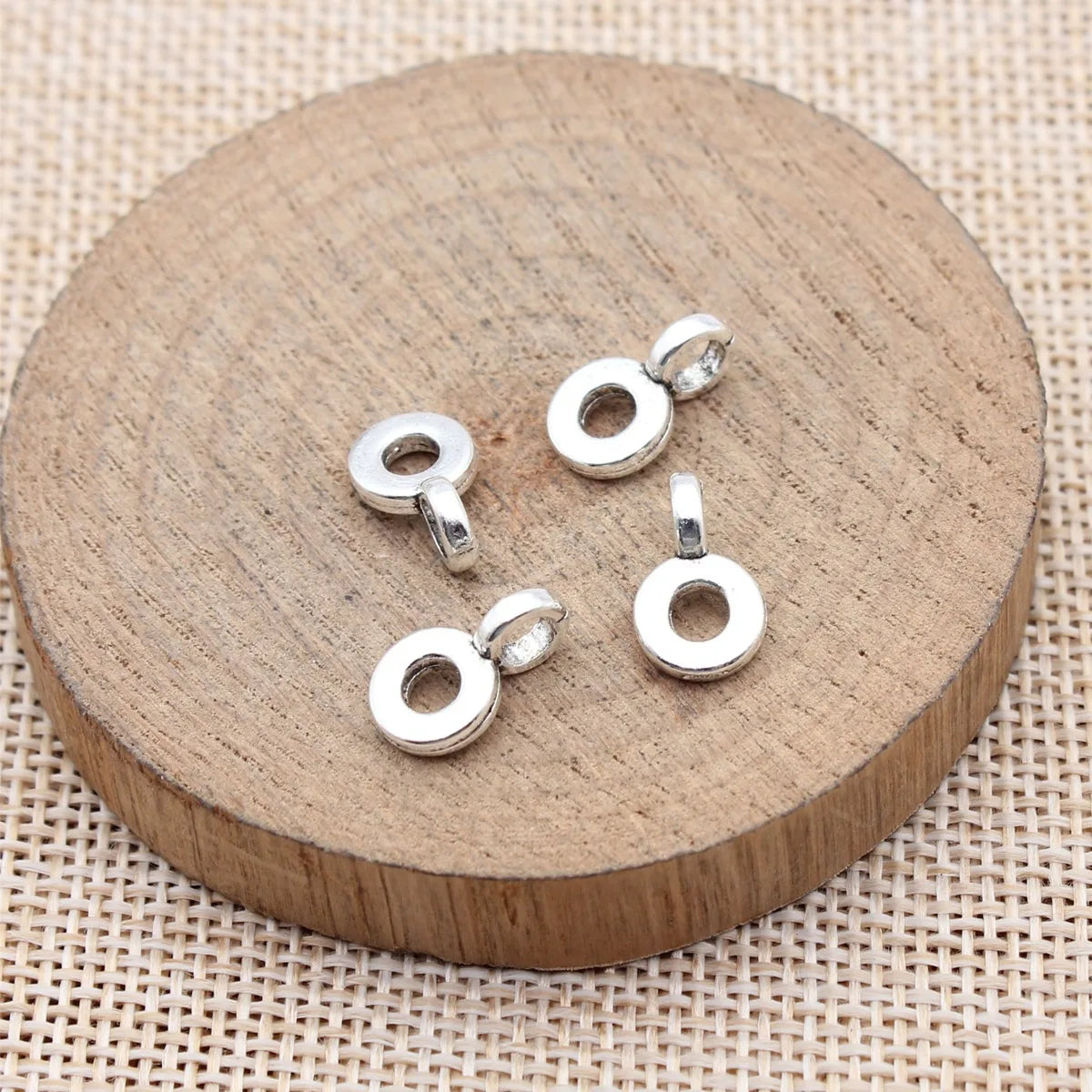 13x8x1.9mm 0.66g Antique Silver Zinc Alloy Three Hole Bail Pendant Connector for DIY Jewelry Making