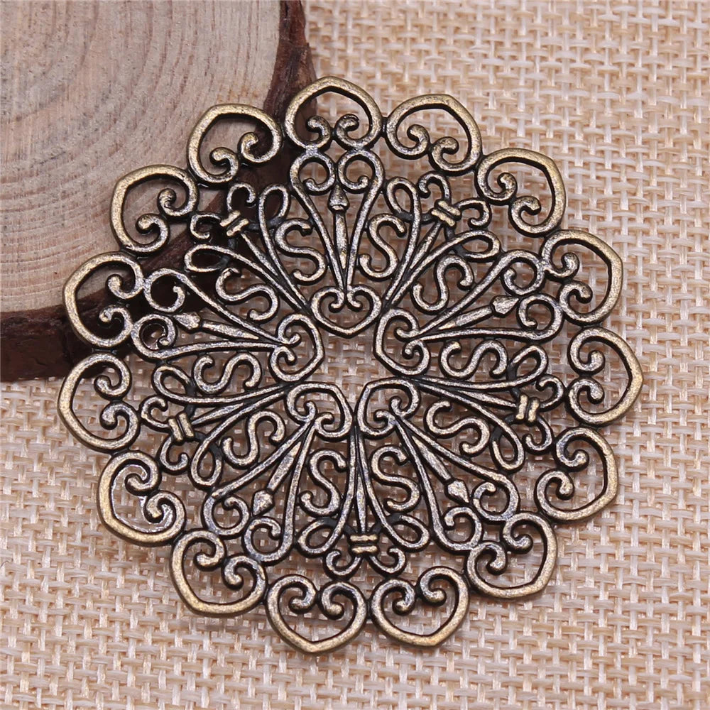53x53mm 9.3g Multicolor zinc alloy Mandala Pattern charm pendant for DIY necklace earrings making