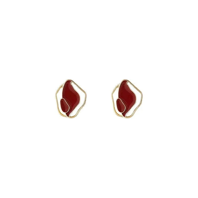 Custom Copper Enamel Geometric Drop Earrings Ethnic Light Luxury Jewelry