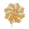 Luxury Gold Alloy Firework Flower Brooch, Textured Spiral Floral Lapel Pin Corsage Suit Accessory Gift