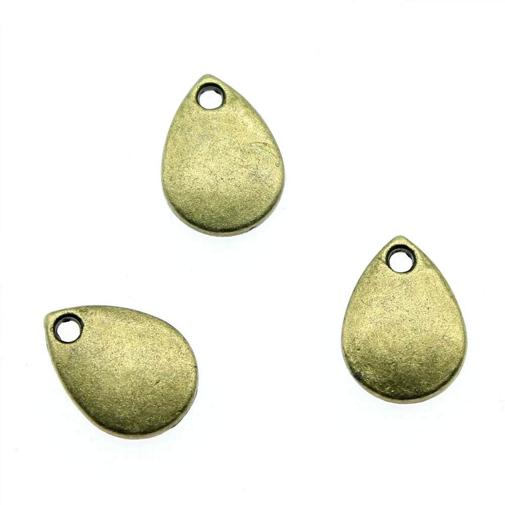 11x8mm 0.7g Multicolor zinc alloy Flat Teardrop charm pendant for DIY earrings necklace making
