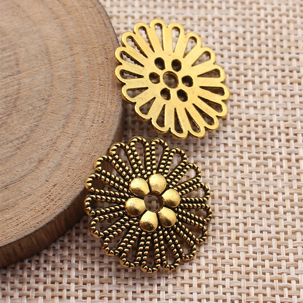 23x23mm 1.9g Multicolor Zinc Alloy Flower Filigree Connector Charm for DIY Bracelet Jewelry Making